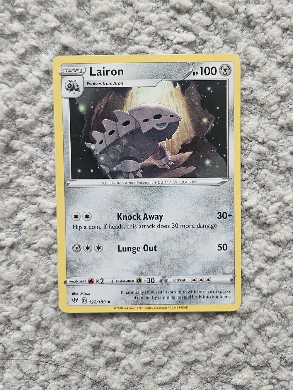 POKEMON TCG Card Lairon Darkness Ablaze 122/189